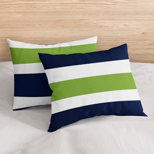 Stripe Navy and Lime Full/Queen Bedding Collection - alt image 4