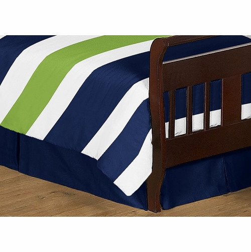Stripe Navy and Lime Toddler Bedding Collection - alt image 3