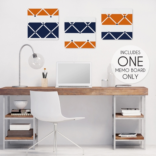 Stripe Navy Blue and Orange Collection Fabric Memo Board - alt image 1