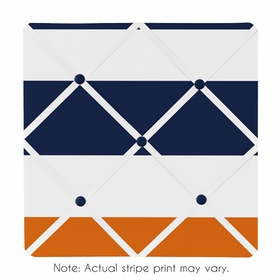 Stripe Navy Blue and Orange Collection Fabric Memo Board