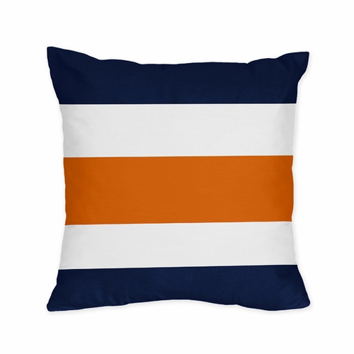 Stripe Navy Blue and Orange Twin Bedding Collection