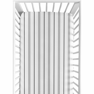 Stripe White and Grey Collection Crib Sheet