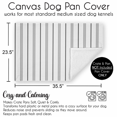 Stripe White and Grey Collection Dog Crate Bottom Tray Pan Cover 36in. - alt image 3