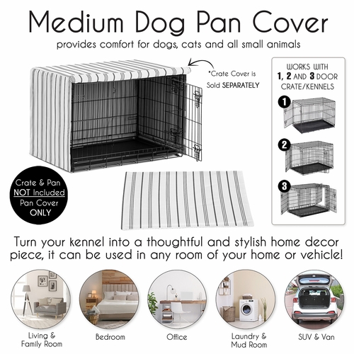 Stripe White and Grey Collection Dog Crate Bottom Tray Pan Cover 36in. - alt image 5