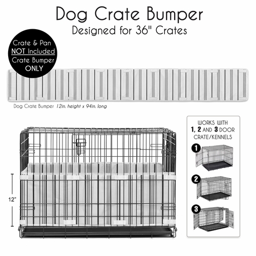 Stripe White and Grey Collection Medium Dog Crate Bumper 36in. - alt image 3
