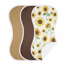 Sunflower Collection Absorbent Burp Cloths - 3 Pack Set