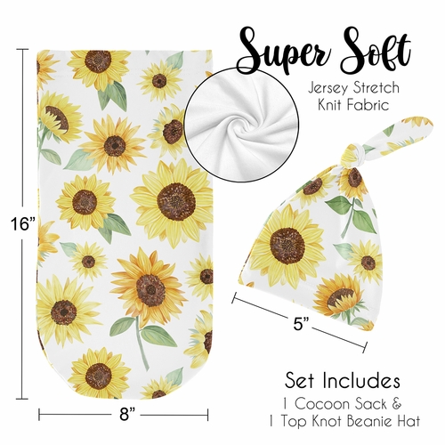 Sunflower Collection Baby Cocoon and Beanie Hat - 2 Piece Set - alt image 4