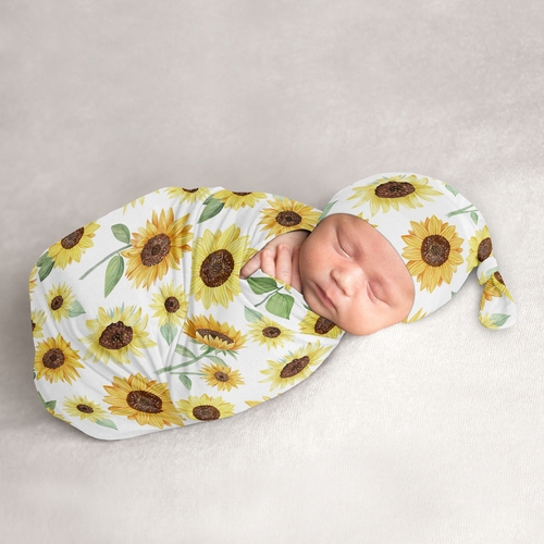 Sunflower Collection Baby Cocoon and Beanie Hat - 2 Piece Set