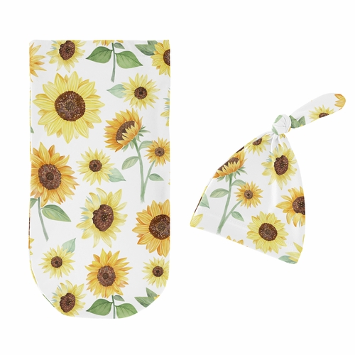 Sunflower Collection Baby Cocoon and Beanie Hat - 2 Piece Set - alt image 1