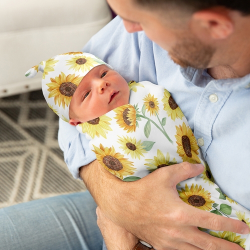 Sunflower Collection Baby Cocoon and Beanie Hat - 2 Piece Set - alt image 2