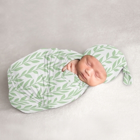 Sunflower Collection Baby Cocoon and Beanie Hat - 2 Piece Set - Leaf Print