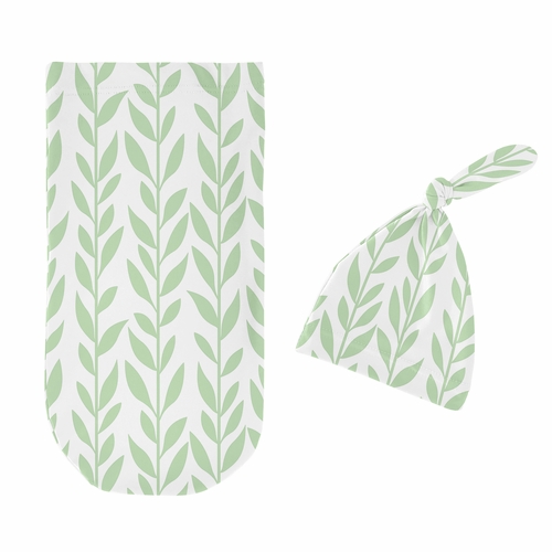 Sunflower Collection Baby Cocoon and Beanie Hat - 2 Piece Set - Leaf Print - alt image 1