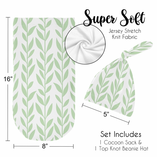 Sunflower Collection Baby Cocoon and Beanie Hat - 2 Piece Set - Leaf Print - alt image 4