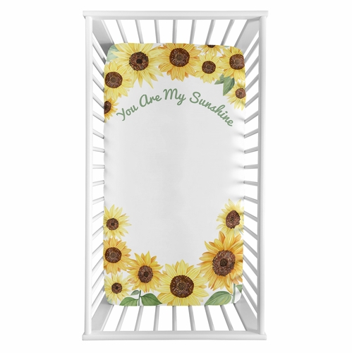 Sunflower Collection Crib Sheet - You are my Sunshine - alt image 1