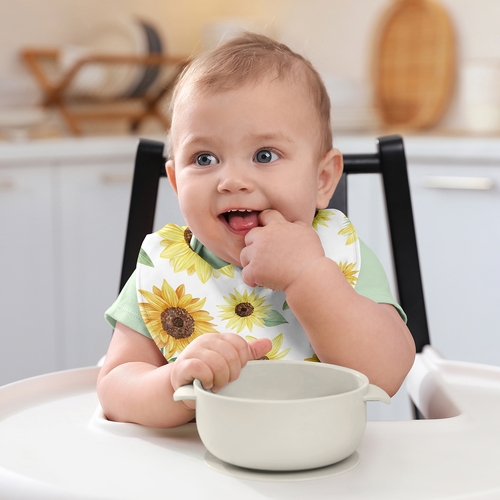 Sunflower Collection Fabric Bandana Baby Bibs - 3 Pack Set - alt image 5