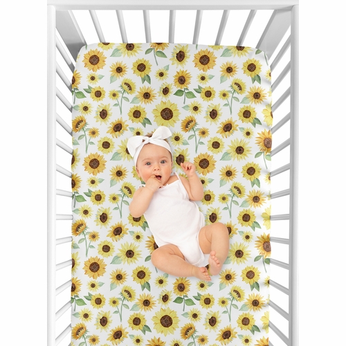 Sunflower Collection Jersey Knit Crib Sheet - alt image 3