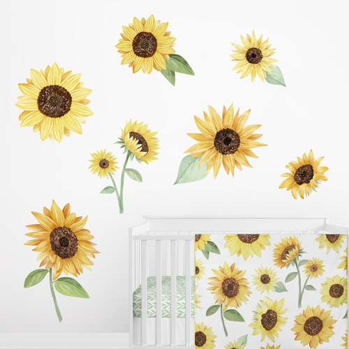 Sunflower Collection Large Wall Mural Decal Stickers - Set of 2 Sheets