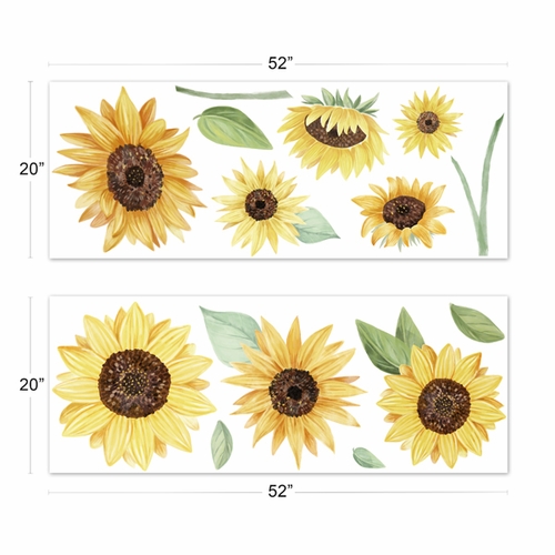 Sunflower Collection Large Wall Mural Decal Stickers - Set of 2 Sheets - alt image 1