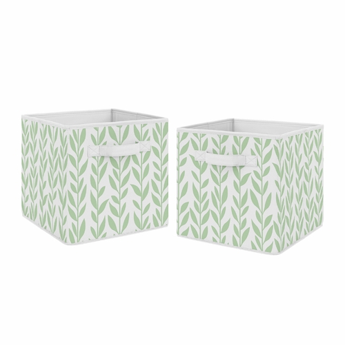 Sunflower Collection Leaf Print Foldable Fabric Storage Bins
