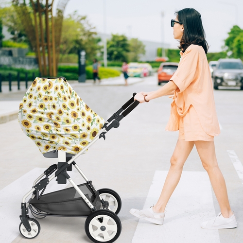 Sunflower Collection Multi Use Baby Car Seat and Nursing Cover - alt image 2
