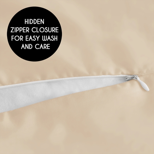 Taupe Corduroy Collection Full Length Body Pillow Cover - alt image 3