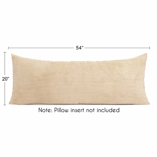 Taupe Corduroy Collection Full Length Body Pillow Cover - alt image 4