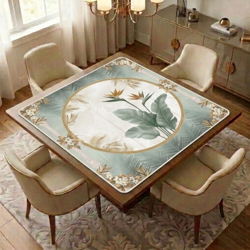 Taupe Vintage Paradise Collection Mahjong Mat for Table - Shipped Rolled - alt image 1