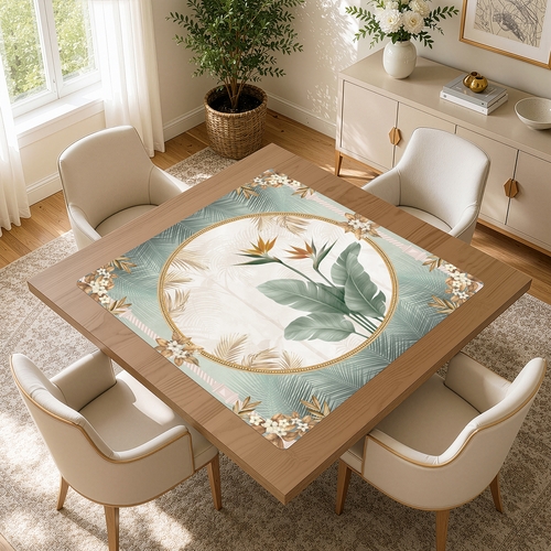 Taupe Vintage Paradise Collection Mahjong Mat for Table - Shipped Rolled - alt image 3