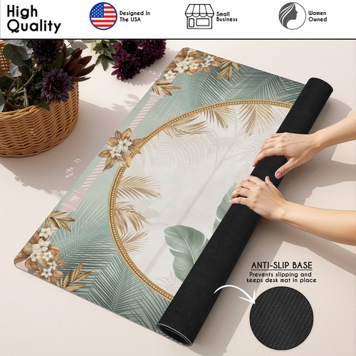 Taupe Vintage Paradise Collection Mahjong Mat for Table - Shipped Rolled - alt image 4