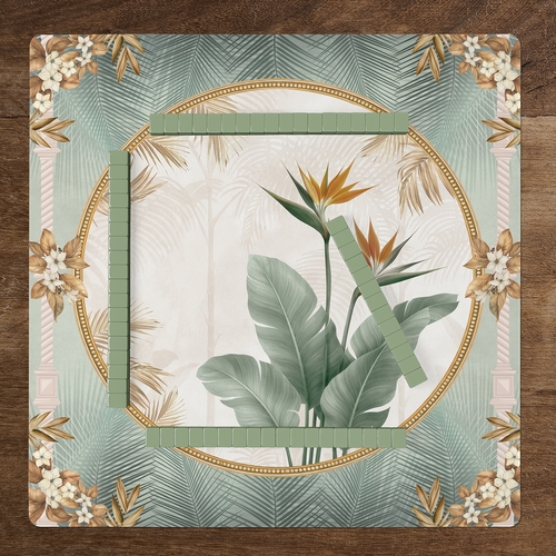 Taupe Vintage Paradise Collection Mahjong Mat for Table - Shipped Rolled - alt image 5