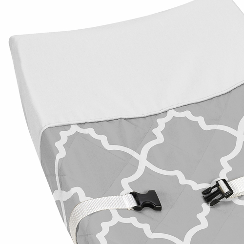 Trellis Gray and White Collection Changing Pad Cover - alt image 3