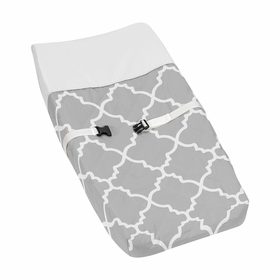 Trellis Gray and White Collection Changing Pad Cover