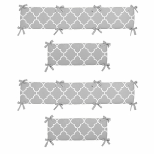 Trellis Gray and White Collection Crib Bumper Pad