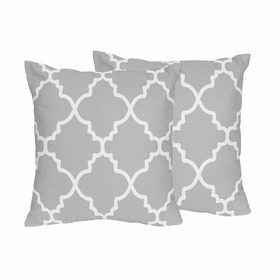 Trellis Gray and White Collection Decorative Accent Throw Pillows - Set of 2