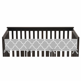 Trellis Gray and White Collection Long Rail Guard Cover