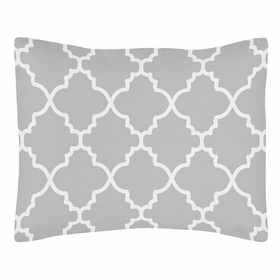 Trellis Gray and White Collection Pillow Sham