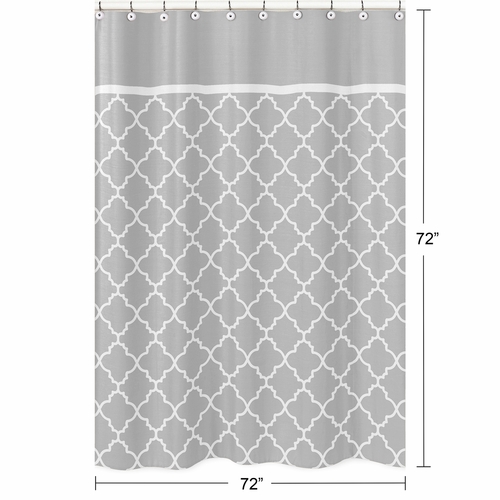 Trellis Gray and White Collection Shower Curtain - alt image 4
