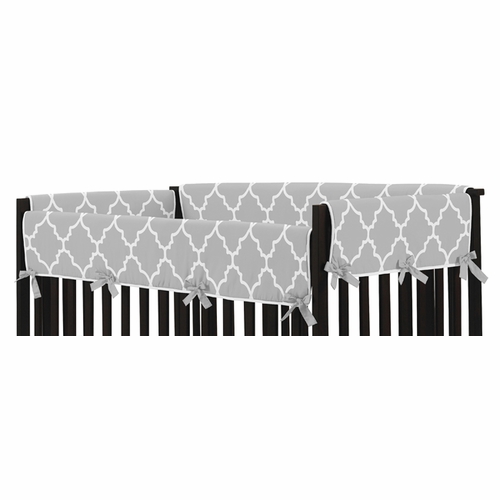 Trellis Gray and White Collection Side Rail Guard Covers - Set of 2 - alt image 1