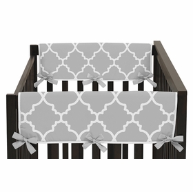 Trellis Gray and White Collection Side Rail Guard Covers - Set of 2