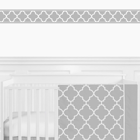 Trellis Gray and White Collection Wallpaper Border
