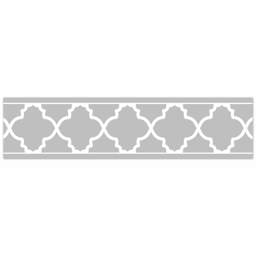 Trellis Gray and White Collection Wallpaper Border - alt image 1