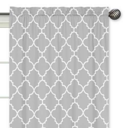 Trellis Gray and White Collection Window Panels - Set of 2 - alt image 2