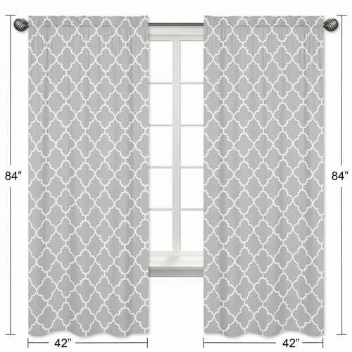 Trellis Gray and White Collection Window Panels - Set of 2 - alt image 4