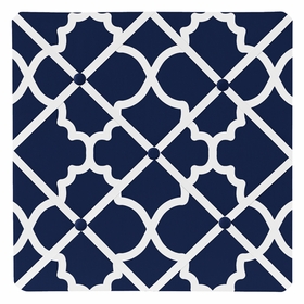 Trellis Navy Blue and White Collection Fabric Memo Board