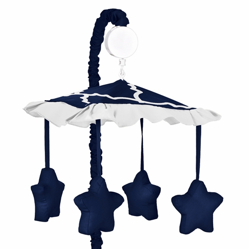 Trellis Navy Blue and White Collection Musical Mobile
