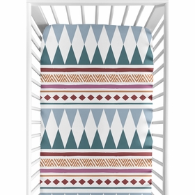Triangle Yellow and Blue Collection Crib Sheet