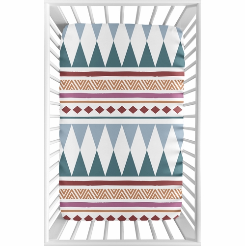 Triangle Yellow and Blue Collection Mini Crib Sheet