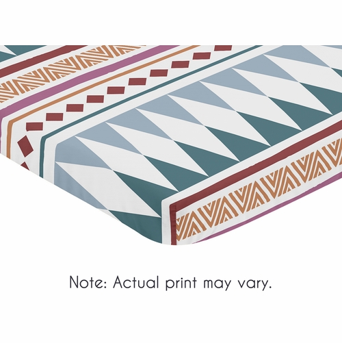 Triangle Yellow and Blue Collection Mini Crib Sheet - alt image 1