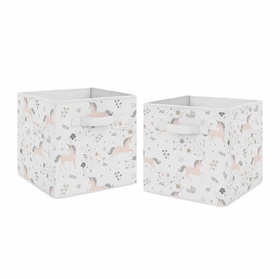 Unicorn Collection Foldable Fabric Storage Bins - Set of 2