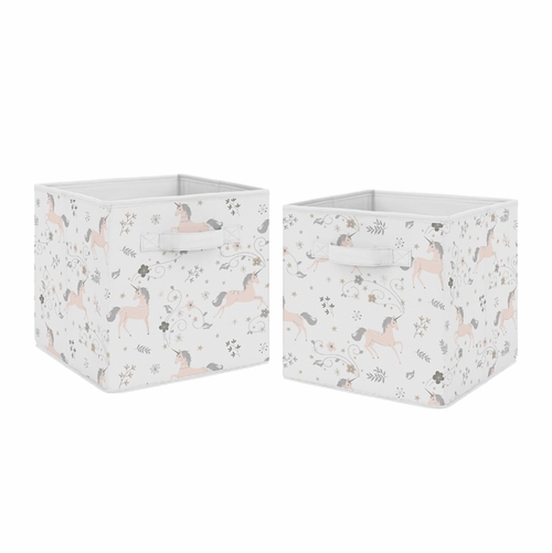 Unicorn Collection Foldable Fabric Storage Bins - Set of 2